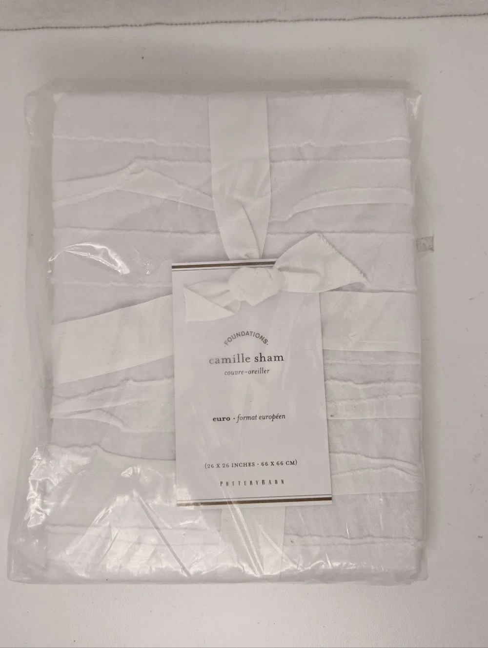 Pottery Barn Foundations Camille Euro Sham in White 26